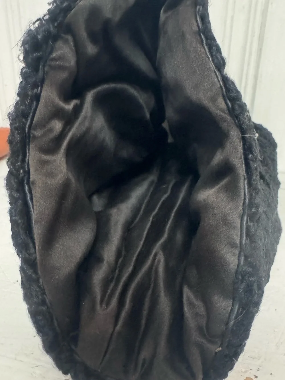 Vintage Black Persian Lamb / Astrakhan Fur Hand Muff Purse – Clover-Zip Pull